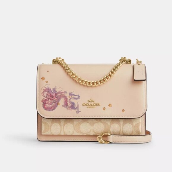 Coach Handbags - NWT Coach New Year Klare Crossbody Bag Signature Canvas Dragon Motif Leather